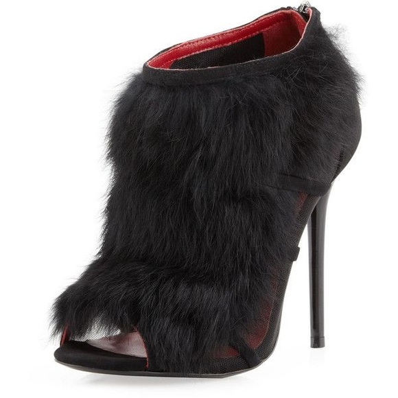 🚚 MOVING SALE Charles Jourdan PARIS real fur ankle heel booties - Picture 2 of 12